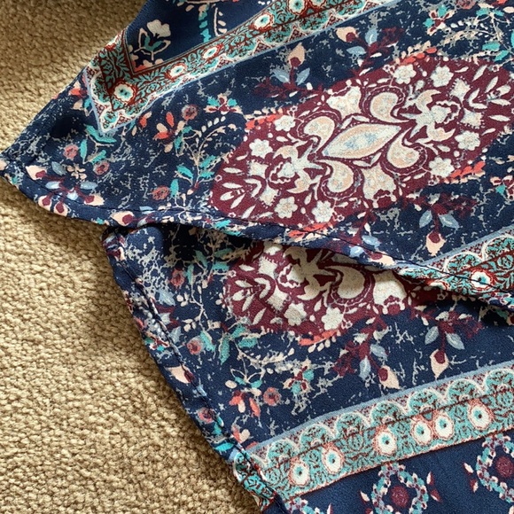 Knox Rose Boho Shirt with Cold Shoulder and Tassels - Picture 4 of 10